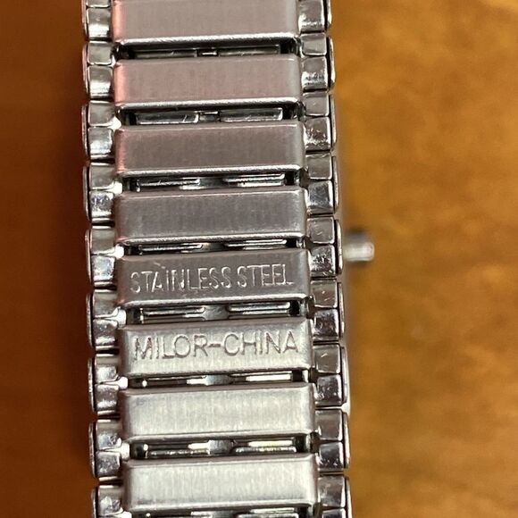 Steel by Design Ladies Silver Tone Stainless Steel Rectangle Face Watch - Picture 8 of 8